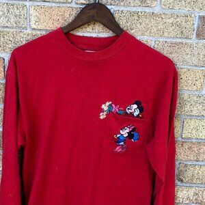 Vintage Embroidered 'Mickey and Minnie' Shirt Medium